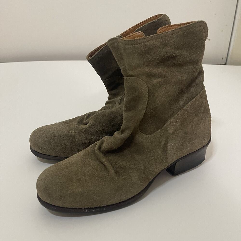 Fiorentini + Baker Genuine leather green suede slouchy boots size 36 US 6